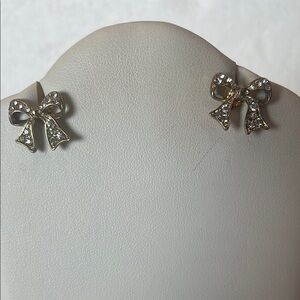 Elegant Bow Earrings with Crystal Accents